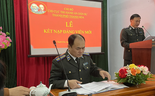 THADS TP Thanh Hóa: lễ kết nạp đảng viên mới; công nhận đảng viên chính thức; công bố quyết định tham gia BCH Chi bộ