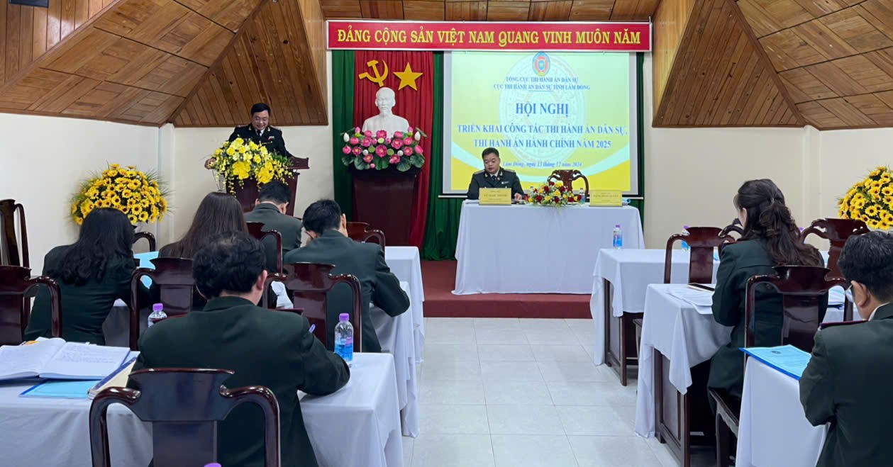Cục Thi hành án dân sự tỉnh Lâm Đồng tổ chức hội nghị tổng kết công tác THADS, THAHC năm 2024 và triển khai công tác năm 2025
