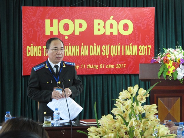 Cục Thi hành án dân sự thành phố Hà Nội tổ chức họp báo công tác thi hành án dân sự quý I năm 2017