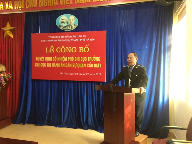 Lễ công bố Quyết định bổ nhiệm Phó Chi cục trưởng Chi cục Thi hành án dân sự quận Cầu Giấy