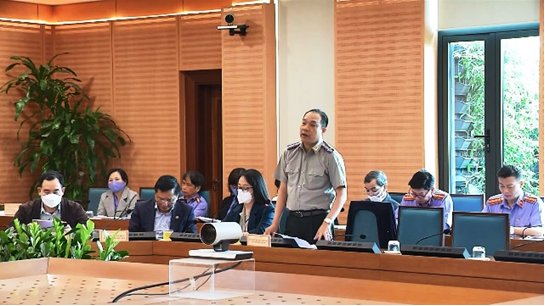 Lãnh đạo Cục Thi hành án dân sự thành phố Hà Nội tham gia  buổi làm việc của Đoàn giám sát của Ủy ban Tư pháp Quốc hội  tại Ủy ban nhân dân thành phố Hà Nội