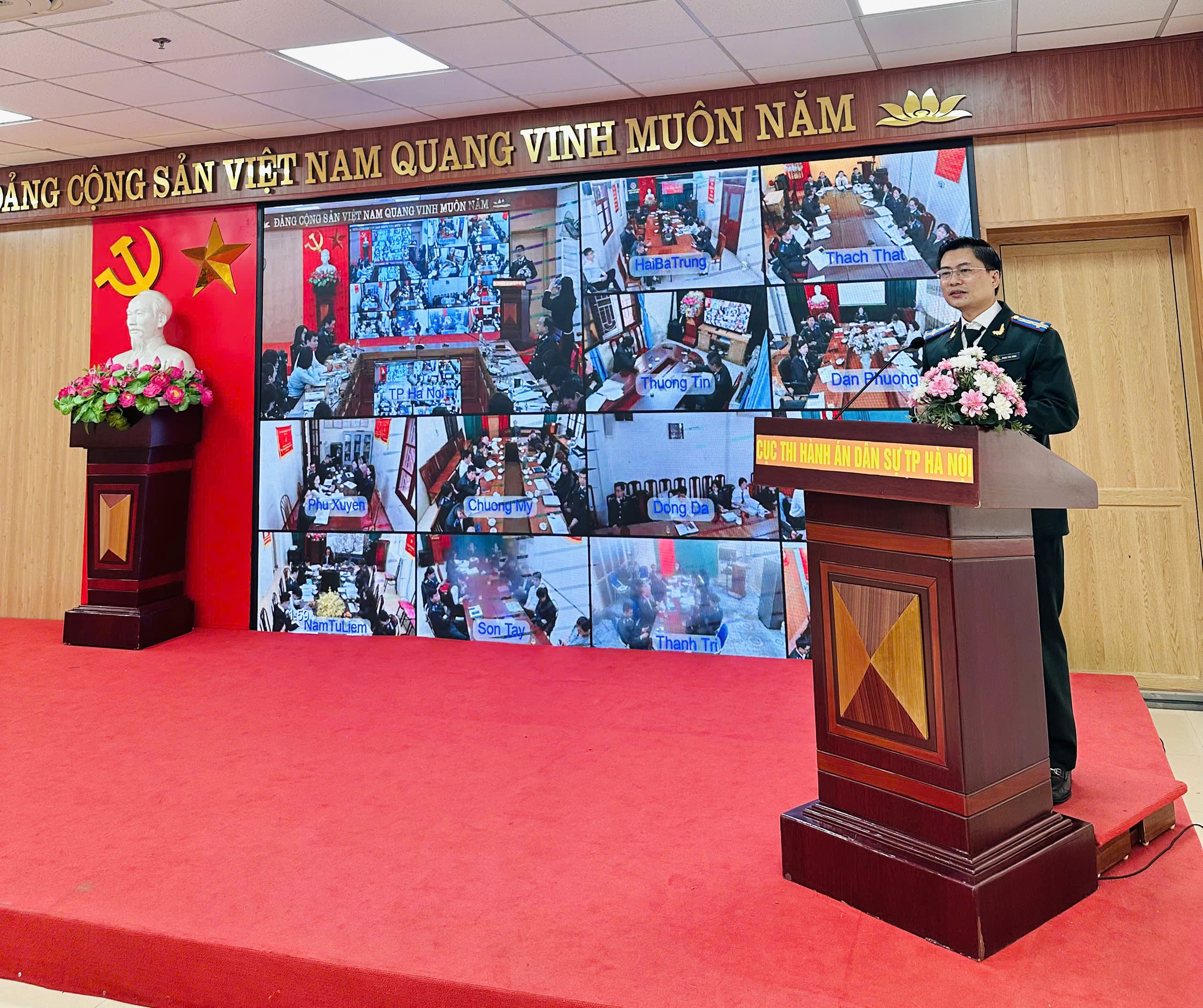 Cục Thi hành án dân sự thành phố Hà Nội tổ chức Hội nghị trực tuyến triển khai một số nội dung về sắp xếp tổ chức bộ máy