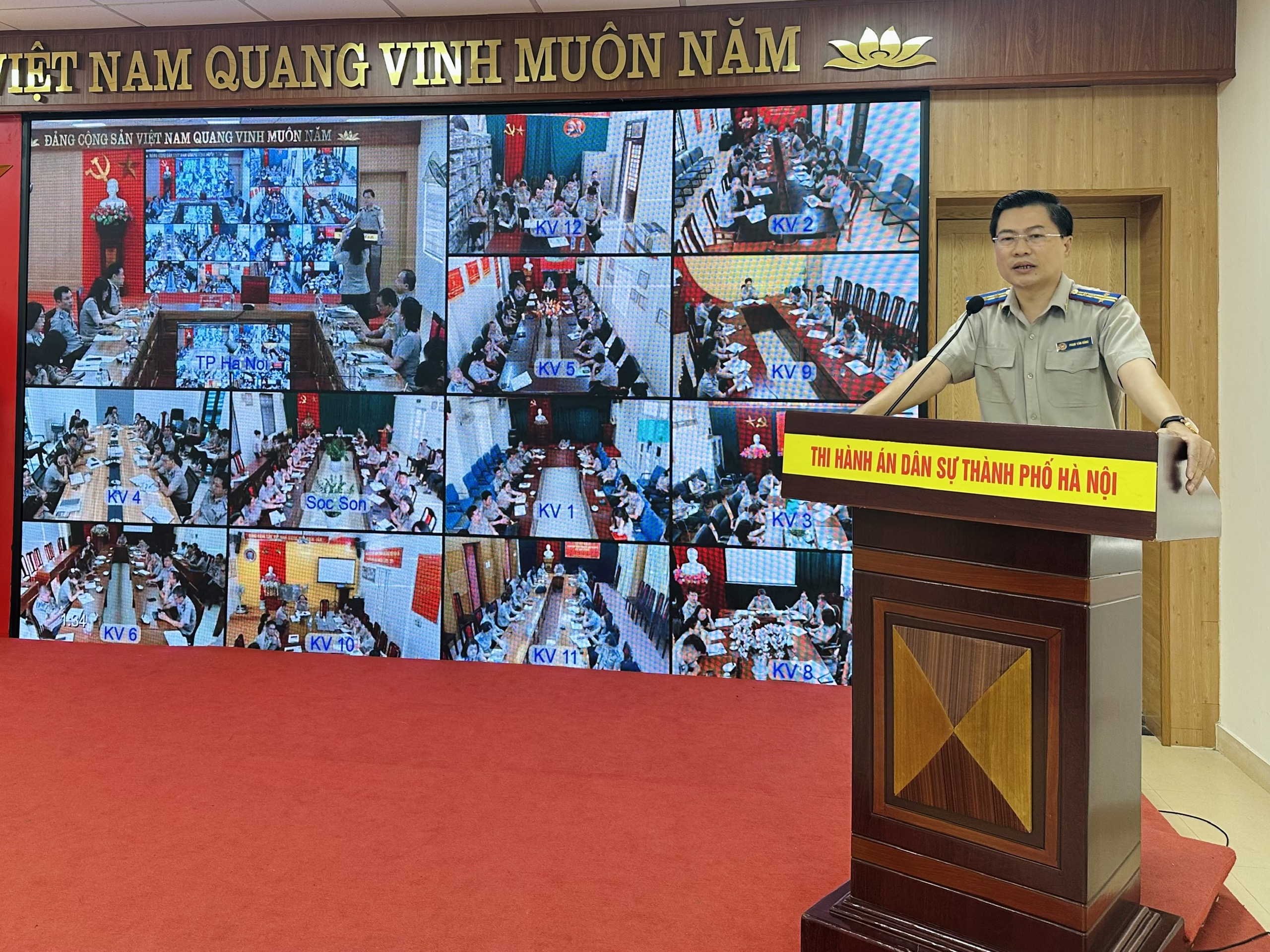 ĐẢNG ỦY THI HÀNH ÁN DÂN SỰ THÀNH PHỐ HÀ NỘI TỔ CHỨC HỌP TRỰC TUYẾN TOÀN THÀNH PHỐ ĐÔN ĐỐC THỰC HIỆN CHỈ TIÊU, NHIỆM VỤ CÔNG TÁC THI HÀNH ÁN NĂM 2025