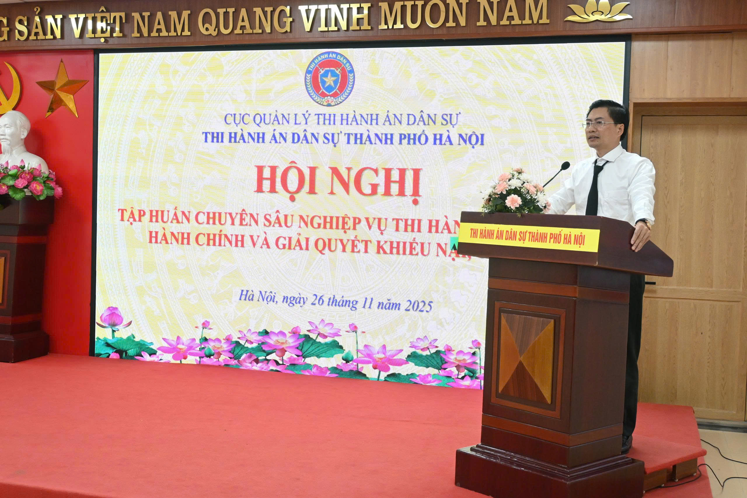 THADS thành phố Hà Nội tổ chức Hội nghị tập huấn về  nghiệp vụ công tác Đảng và Hội nghị tập huấn chuyên sâu nghiệp vụ thi hành án dân sự, hành chính và giải quyết khiếu nại, tố cáo