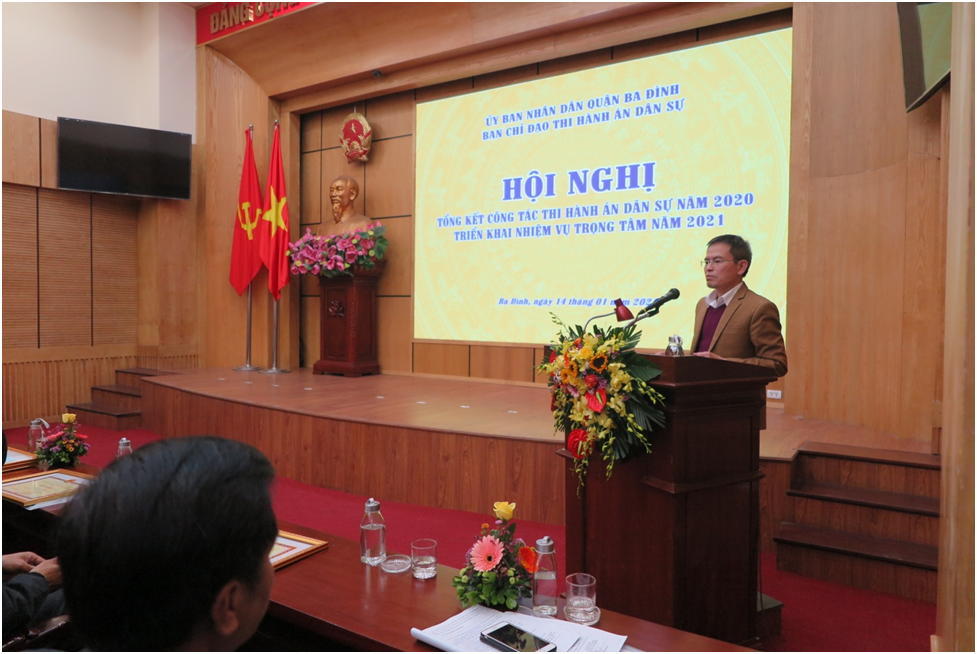 Ban chỉ đạo Thi hành án dân sự quận Ba Đình tổ chức Hội nghị tổng kết công tác thi hành án dân sự năm 2020 và triển khai nhiệm vụ trọng tâm năm 2021