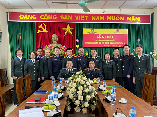 Chi cục Thi hành án dân sự - Viện kiểm sát nhân dân huyện Chương Mỹ đã tổ chức Lễ ký kết Quy chế phối hợp liên ngành