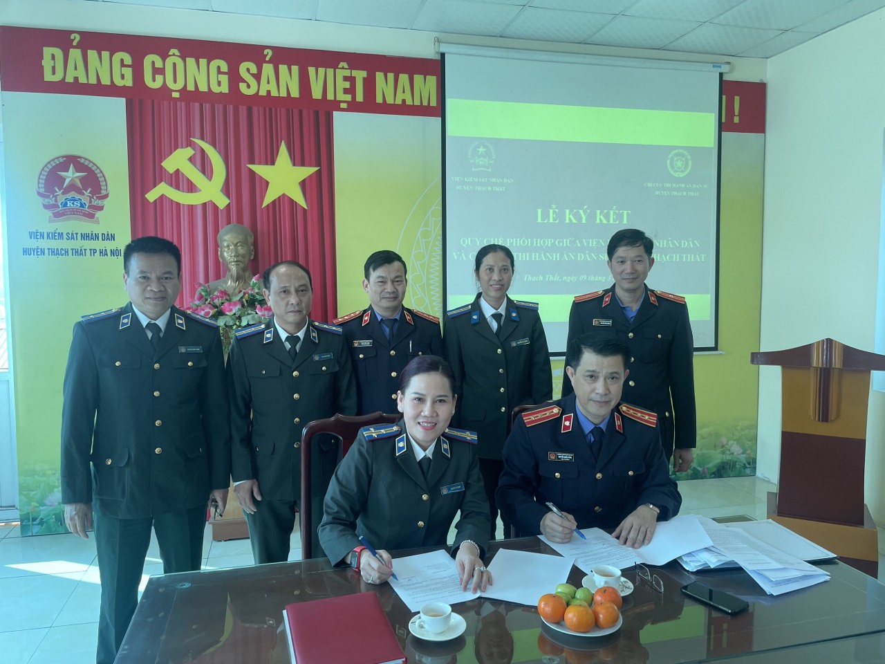 Chi cục Thi hành án dân sự và Viện kiểm sát nhân dân huyện Thạch Thất tổ chức Lễ ký kết Quy chế phối hợp liên ngành trong công tác thi hành án dân sự