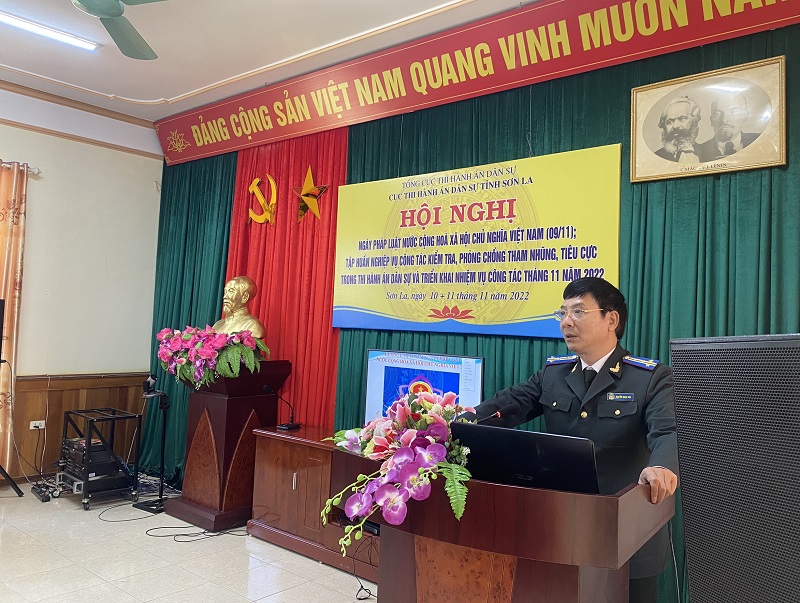 Cục Thi hành án dân sự tỉnh Sơn La tổ chức tập huấn nghiệp vụ công tác kiểm tra, phòng chống tham nhũng, tiêu cực trong thi hành án dân sự