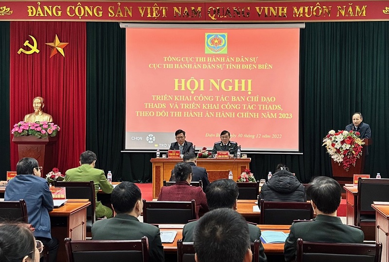 Cục Thi hành án dân sự tỉnh Điện Biên tổ chức Hội nghị triển khai công tác THADS, theo dõi thi hành án hành chính năm 2023