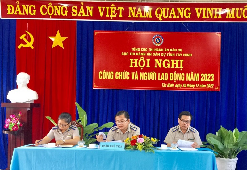 Cục Thi hành án dân sự tỉnh Tây Ninh tổ chức Hội nghị công chức, người lao động năm 2023