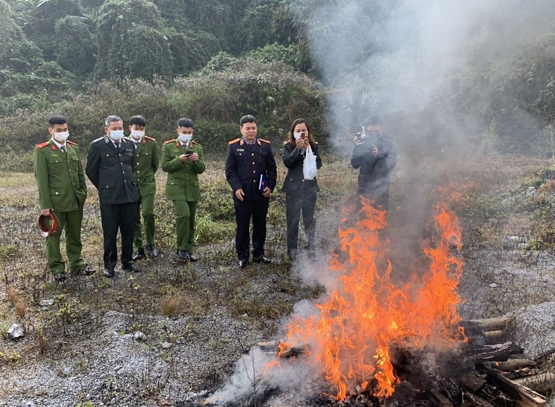 Cục Thi hành án dân sự tỉnh Hà Giang phối hợp với các sở, ban ngành tiêu huỷ ma túy các loại, là vật chứng liên quan vụ án hình sự tại tỉnh Hà Giang