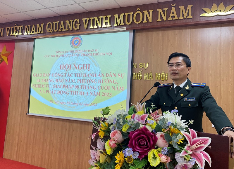 Cục Thi hành án dân sự thành phố Hà Nội tổ chức Hội nghị giao ban công tác THADS 04 tháng đầu năm và phương hướng, nhiệm vụ, giải pháp công tác 08 tháng cuối năm 2023