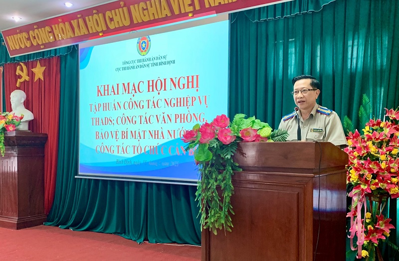 Bình Định tổ chức tập huấn nghiệp vụ thi hành án dân sự, công tác văn phòng, bảo vệ bí mật Nhà nước và công tác tổ chức cán bộ