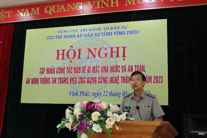 Cục THADS Vĩnh Phúc tập huấn công tác bảo vệ bí mật nhà nước và an ninh mạng
