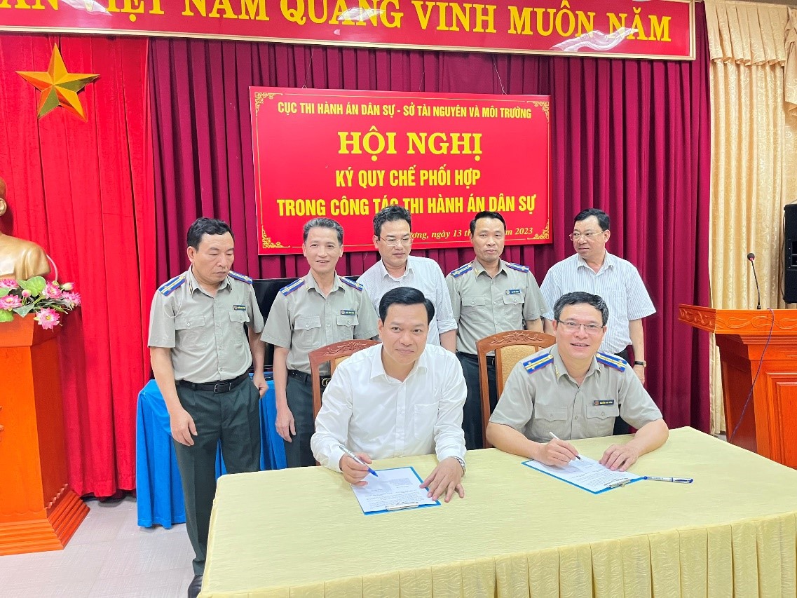 Cục THADS tỉnh Hải Dương phối hợp với Sở Tài nguyên và Môi trường tổ chức buổi lễ ký kết Quy chế phối hợp giữa hai đơn vị