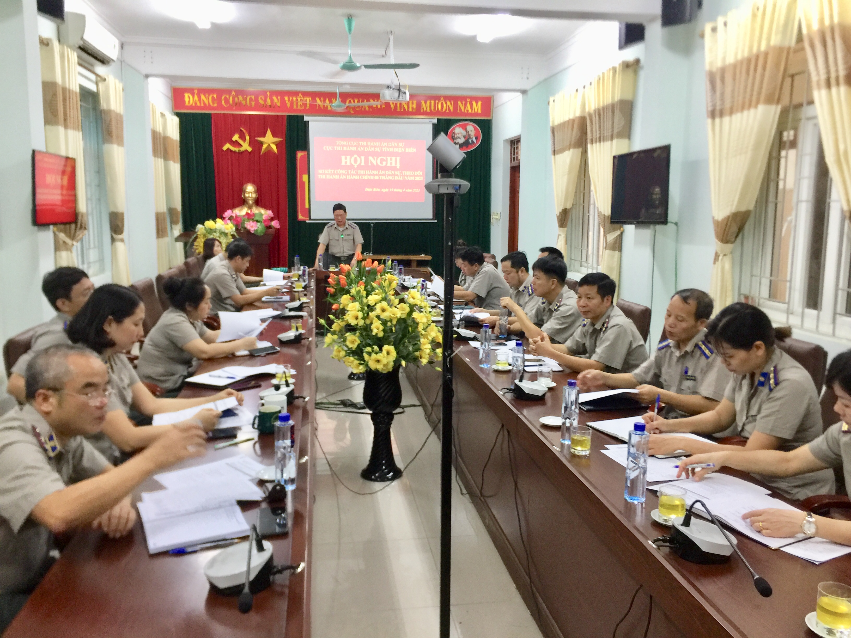 Cục Thi hành án dân sự tỉnh Điện Biên tổ chức Hội nghị sơ kết công tác THADS, theo dõi THAHC 06 tháng đầu năm 2023