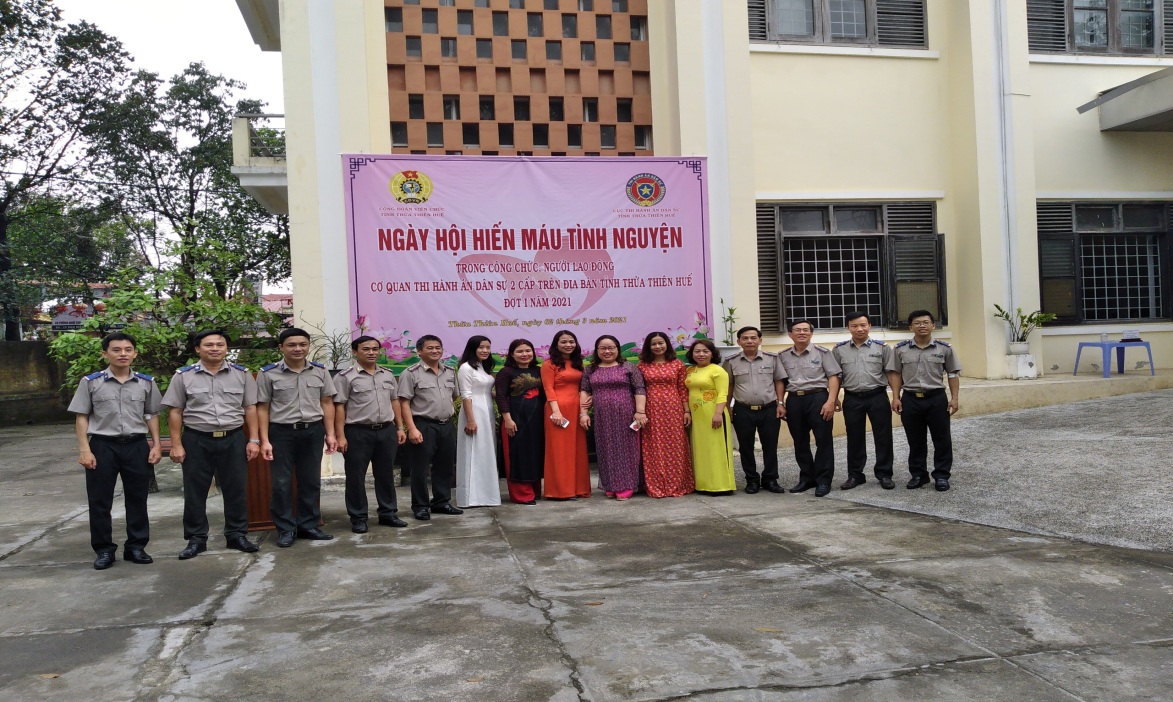 Ngày hội hiến máu tình nguyện trong công chức, người lao động  các cơ quan Thi hành án dân sự trên địa bàn tỉnh Thừa Thiên Huế.