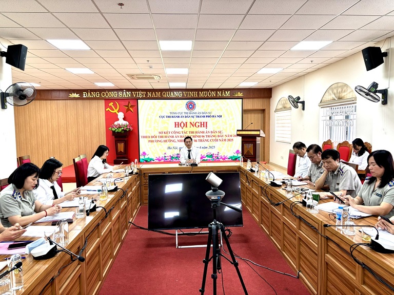 Cục Thi hành án dân sự (THADS) thành phố Hà Nội tổ chức Hội nghị sơ kết công tác thi hành án dân sự, theo dõi thi hành án hành chính 06 tháng đầu năm 2025; phương hướng, nhiệm vụ 06 tháng cuối năm 2025