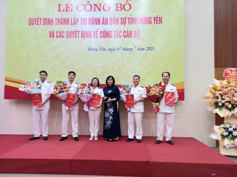 Công bố quyết định thành lập, kiện toàn bộ máy cơ quan THADS tỉnh Hưng Yên