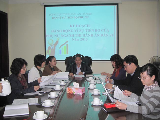 Ban Vì sự tiến bộ của phụ nữ ngành Thi hành án dân sự triển khai nhiệm vụ năm 2013.