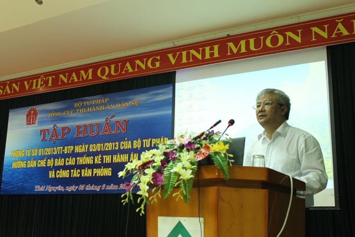 Khai mạc lớp Tập huấn hướng dẫn Chế độ báo cáo thống kê thi hành án dân sự và một số nội dung về công tác văn phòng