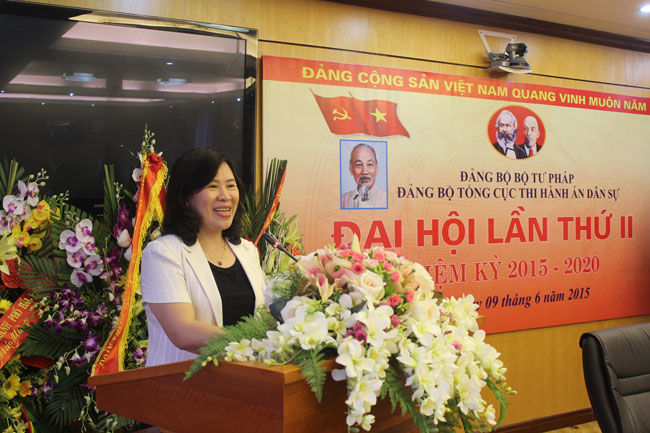 Đảng bộ Tổng cục Thi hành án dân sự, Bộ Tư pháp tổ chức Đại hội lần thứ II, nhiệm kỳ 2015 – 2020
