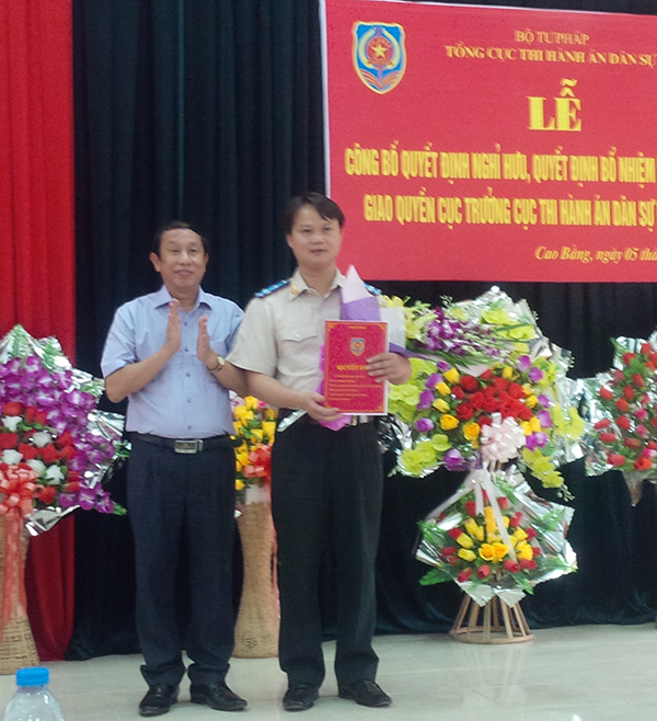 Lễ công bố và trao Quyết định bổ nhiệm Lãnh đạo Cục Thi hành án dân sự tỉnh Cao Bằng