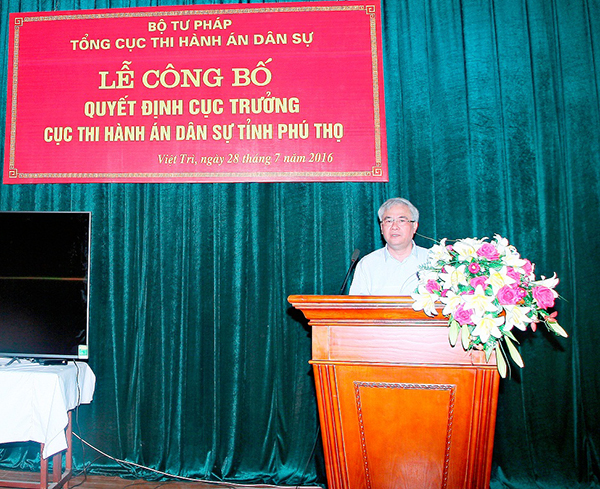 Công bố, trao quyết định điều động, bổ nhiệm Cục trưởng Cục Thi hành án dân sự tỉnh Phú Thọ và Cục trưởng Cục Thi hành án dân sự tỉnh Vĩnh Phúc