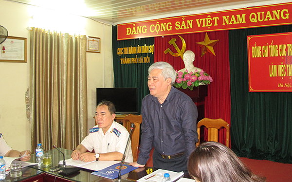 Tổng cục trưởng Hoàng Sỹ Thành chỉ đạo công tác thi hành án dân sự tại Cục Thi hành án dân sự thành phố Hà Nội