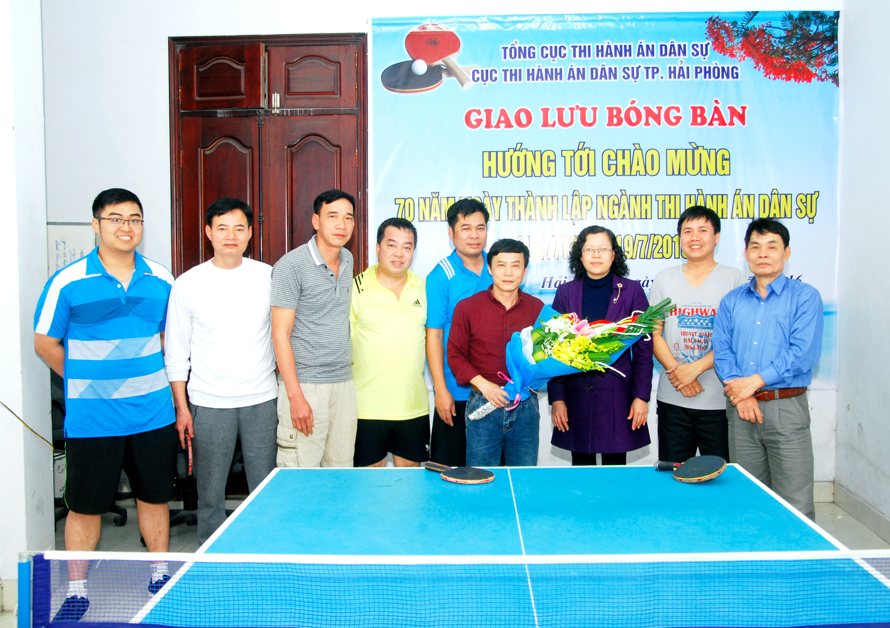 Giao lưu bóng bàn hướng tới chào mừng kỷ niệm 70 năm ngày truyền thống ngành Thi hành án dân sự (19/7/1946 - 19/7/2016)