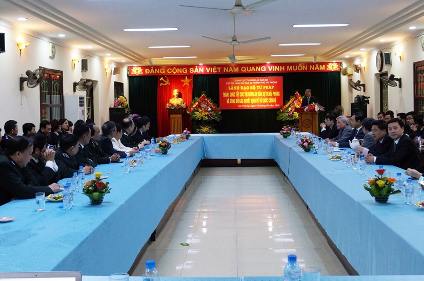 Bộ trưởng Bộ Tư pháp Hà Hùng Cường thăm và chúc Tết tại thành phố Hải Phòng