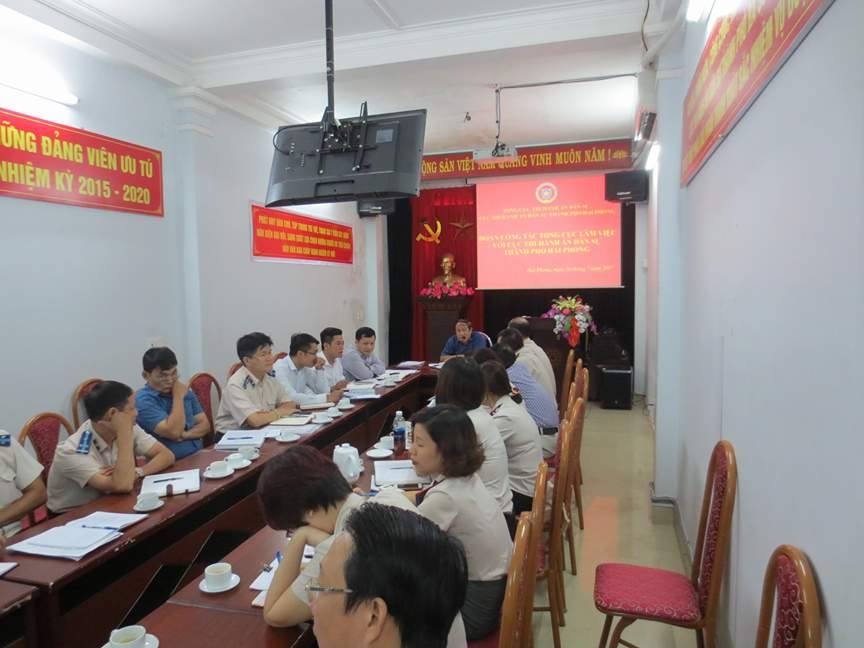 Tổng cục Thi hành án dân sự về làm việc tại Cục Thi hành án dân sự thành phố Hải Phòng