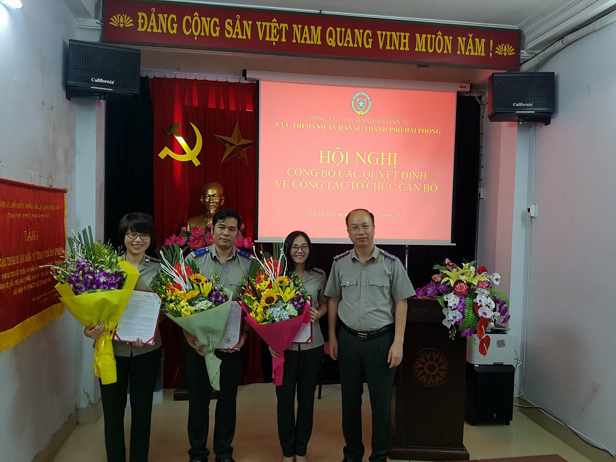 Cục Thi hành án dân sự thành phố Hải Phòng thực hiện kiện toàn công tác tổ chức cán bộ năm 2018