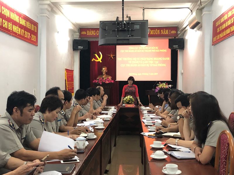 Thứ trưởng Đặng Hoàng Oanh mong Thi hành án dân sự TP Hải Phòng sẽ bứt phá