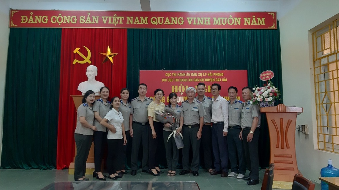 Cục Thi hành án dân sự thành phố tổ chức hội nghị công bố quyết định bổ nhiệm Phó Chi cục trưởng Chi cục THADS huyện Cát Hải