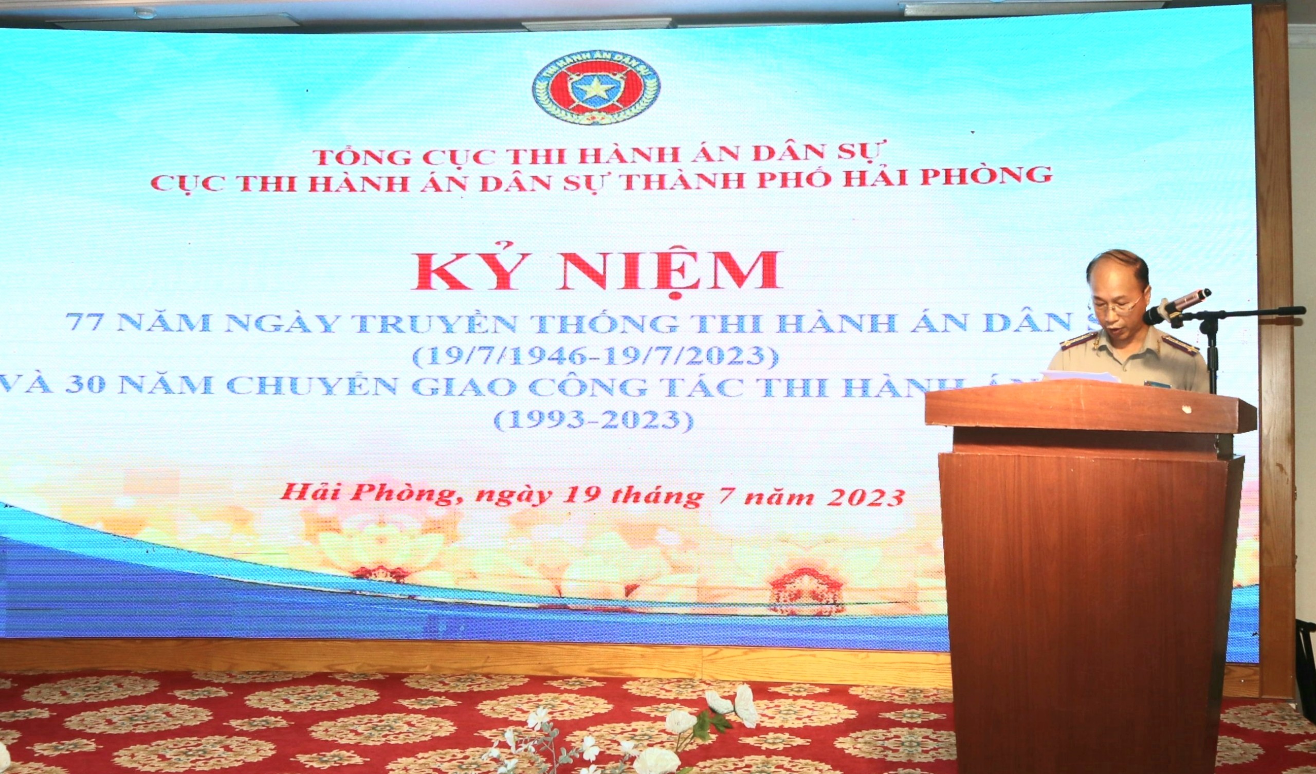 Cục Thi hành án dân sự thành phố Hải Phòng tổ chức kỷ niệm 77 năm Ngày truyền thống Thi hành án dân sự (19/7/1946 – 19/7/2023) và 30 năm chuyển giao công tác Thi hành án dân sự (1993-2023).