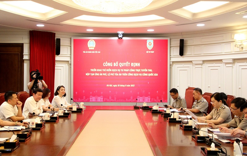 Triển khai thí điểm thu, nộp tạm ứng án phí, lệ phí Tòa án trên Cổng dịch vụ công Quốc gia