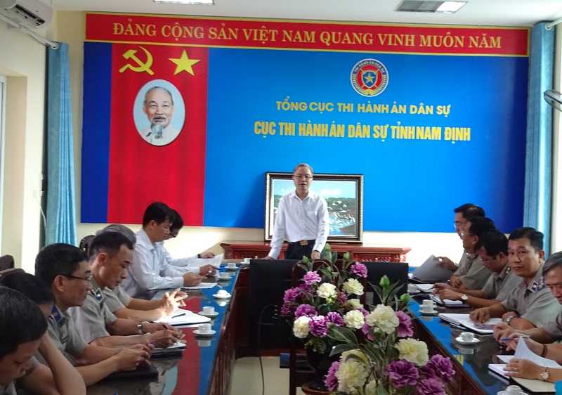 Tổng Cục trưởng Nguyễn Quang Thái làm việc với Cục Thi hành án dân sự tỉnh Nam Định