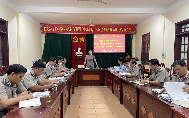 Phó Tổng cục trưởng Trần Thị Phương Hoa làm việc với Cục Thi hành án dân sự thành phố Đà Nẵng