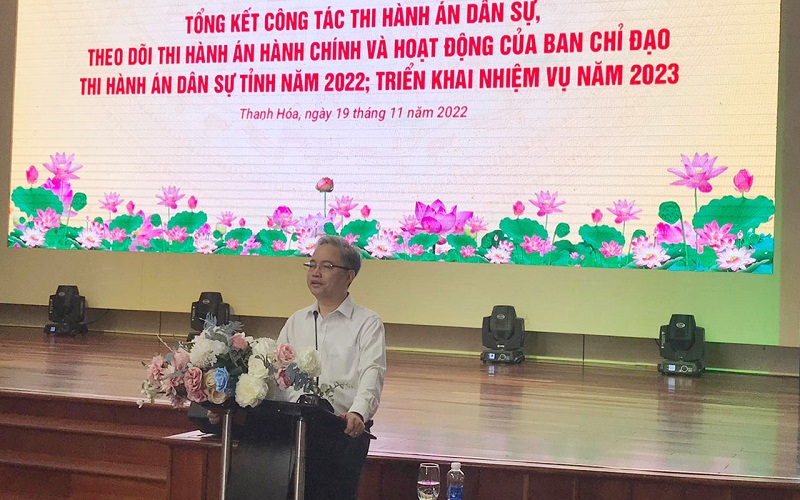 Cục THADS tỉnh Thanh Hóa tổ chức Hội nghị tổng kết công tác thi hành án dân sự, hành chính và hoạt động của Ban Chỉ đạo thi hành án dân sự tỉnh năm 2022