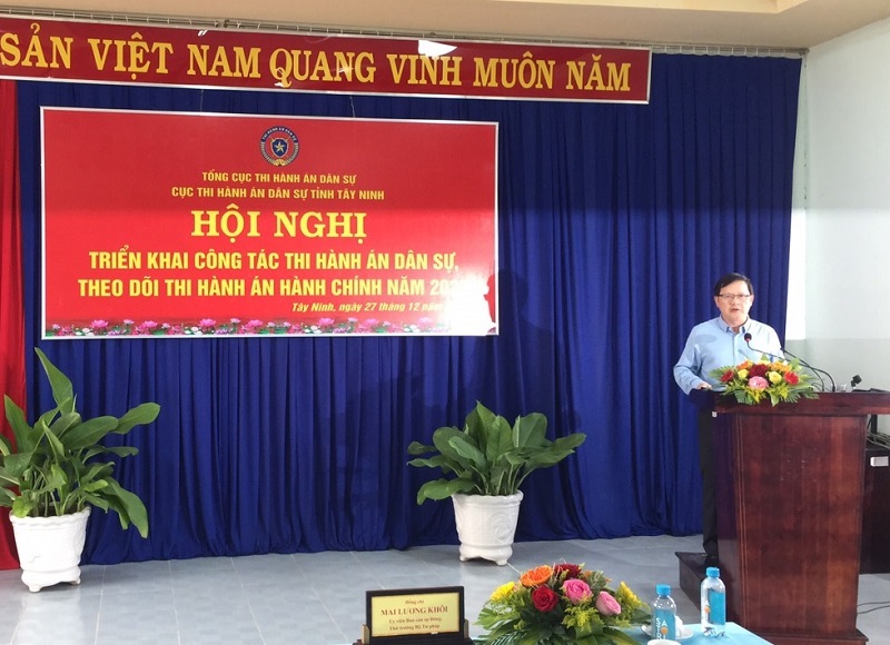 Cục Thi hành án dân sự tỉnh Tây Ninh triển khai công tác thi hành án dân sự, theo dõi thi hành án hành chính năm 2023