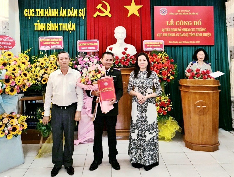 Công bố quyết định bổ nhiệm Cục trưởng Cục Thi hành án dân sự tỉnh Bình Thuận