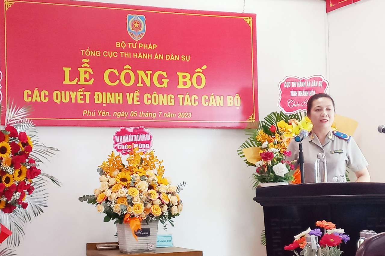 Tổng cục Thi hành án dân sự tổ chức công bố và trao Quyết định tiếp nhận biệt phái, bổ nhiệm chức vụ Phó Cục trưởng, giao phụ trách Cục Thi hành án dân sự tỉnh Phú Yên đối với đồng chí Nguyễn Mạnh Hùng