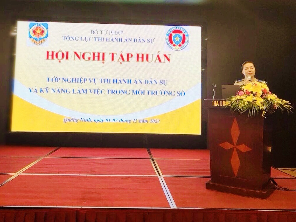 Khai mạc Hội nghị tập huấn nghiệp vụ thi hành án dân sự và kỹ năng làm việc trong môi trường số năm 2023 tại khu vực phía Bắc