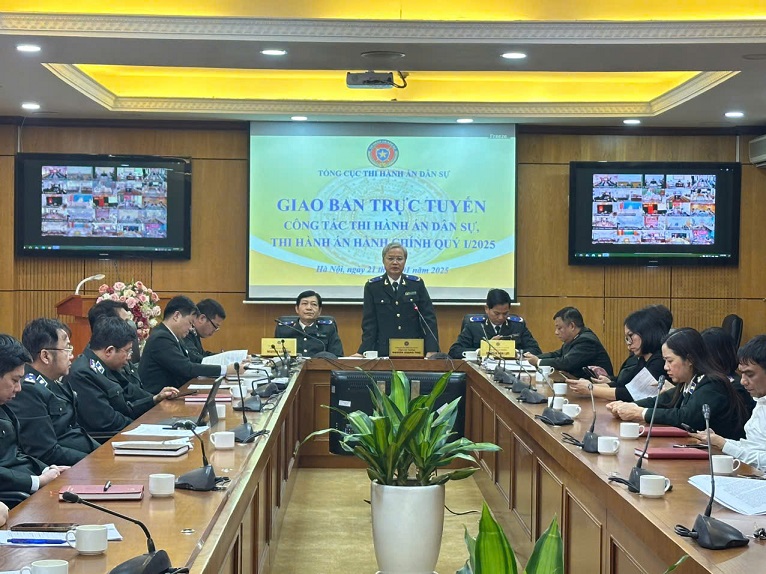 Tổng cục Thi hành án dân sự tổ chức Hội nghị giao ban công tác thi hành án dân sự, thi hành án hành chính Quý I/2025