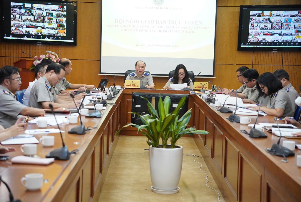 Cục Quản lý Thi hành án dân sự tổ chức Hội nghị trực tuyến đánh giá kết quả công tác thi hành án dân sự năm 2025 và triển khai nhiệm vụ trọng tâm quý I/2026