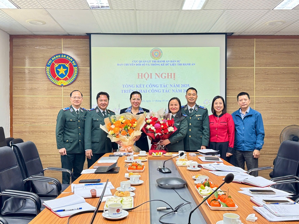 Hội nghị tổng kết công tác năm 2025, triển khai nhiệm vụ năm 2026 của Ban Chuyển đổi số và thống kê dữ liệu thi hành án