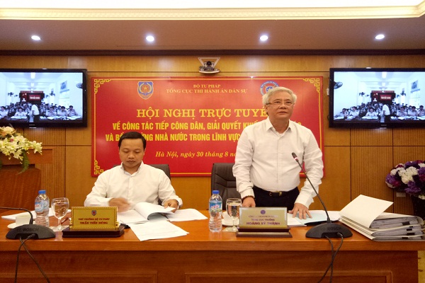 Hội nghị trực tuyến về công tác tiếp công dân, giải quyết khiếu nại, tố cáo và bồi thường nhà nước trong lĩnh vực thi hành án dân sự