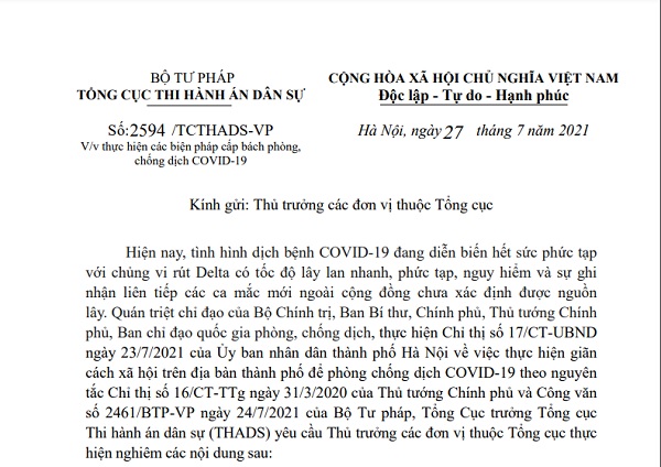 Công văn yêu cầu thực hiện các biện pháp cấp bách phòng, chống dịch COVID-19