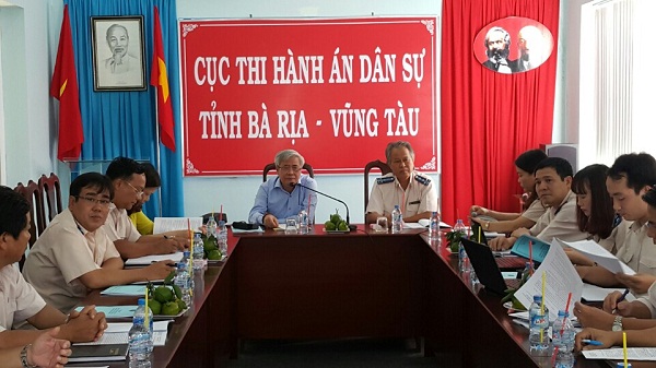 Tổng Cục trưởng Hoàng Sỹ Thành chỉ đạo công tác thi hành án tín dụng ngân hàng tại Cục Thi hành án dân sự tỉnh Bà Rịa – Vũng Tàu